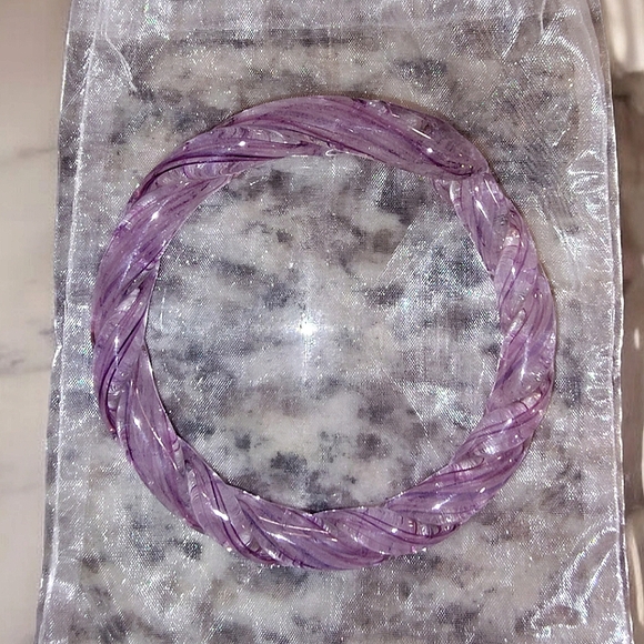 Purple & Blue Twisted Glass Bracelets Set Of 4 - Picture 5 of 7
